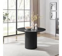 Penrose 120cm Round Wooden Pedestal Dining Table FurnitureboxUK Black One Size