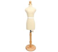 PenRux Dress Form, Mini Doll Model Mannequin, Beechwood, Canvas, Height Adjustable, Round Wood Base, Clothing Display, Sewing, Photographing