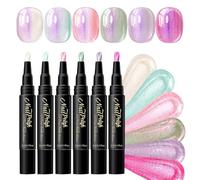 Pens | 6-Color Water Base Gel Pencil | 3D Nail Pens Waterproof | Upgrade Markers Gel Nails Quick Dry- For Beginners Women Home Party Travel Wedding Daily Dating Practice
