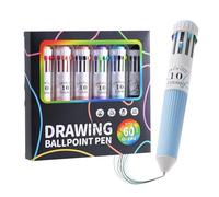 Pens - 6 Piece 10-in-1 Toy Office School Supplies - Fine Point Smooth Writing Retractable Pens - for Home Dorm Libraries Holiday Office Journaling Students