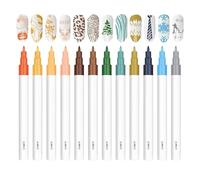 Pens Art - 12 Colors Nail Paint Marker Set Fine Point Pens Quick Dry Tools | Portable Manicure Kit for Women Party Salon