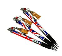 Pens Big Ben Charm Silver Clip Rollerball with Union Jack Design, Set of 3, London Souvenir Collectable