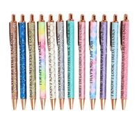 Pens Funny, Funny Gel Pens - Set of 12 Retractable Ballpoint Pens - Quick Drying Writing Tools for the Classroom Meeting Room Stationery Supplies