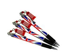 Pens Telephone Box Charm Silver Clip Rollerball with Union Jack Design, Set of 3, London Souvenir Collectable