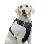 PenSeepet Dog Harness No Pull Dog Harness with 2 D-Ring,Adjustable Reflective Soft Padded Dog Vest Oxford Vest and Handle for Large Dogs Black,L