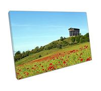 Penshaw Monument Durham Poppy Fields North East landmark Ready to Hang Wall Art Print Picture For Home Office Decor 61x41cm (24x16In)