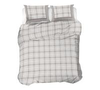 PENSIERI DELICATI 100% Cotton Flannel Double Duvet Cover Set, 250 x 200 cm Bag and Pillowcase 52 x 82 cm, Made in Italy, Duvet Cover Machine Washable at 40 °, Turin Beige Pattern