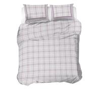 PENSIERI DELICATI 100% Cotton Flannel Double Duvet Cover Set, 250 x 200 cm Bag and Pillowcase 52 x 82 cm, Made in Italy, Machine Washable at 40 Degrees, Pink Turin Pattern