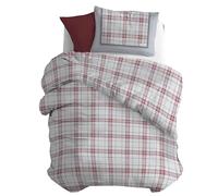 PENSIERI DELICATI 100% Cotton Flannelette Single Duvet Cover Set, 155 x 200 cm Bag and Pillowcase 52 x 82 cm, Made in Italy, Duvet Cover Machine Washable at 40 °, Turin Grey Pattern