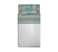PENSIERI DELICATI 3/4 Bed Sheet Set, 100% Cotton, 120 x 200 cm, Includes Bottom Sheet, Top Sheet and 1 Pillowcase, Made in Italy, Green Palms Pattern