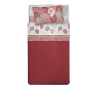 PENSIERI DELICATI 3/4 Bed Sheet Set, 100% Cotton, 120 x 200 cm, Includes Bottom Sheet, Top Sheet and 1 Pillowcase, Made in Italy, Red Balloons Pattern