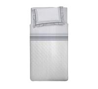 PENSIERI DELICATI 30101 Dublin Grey Double Bed Set, 100% Warm and Soft Flannelette 120 x 200 cm, Includes Bottom Sheet, Top Sheet and 1 Pillowcase, Made in Italy,