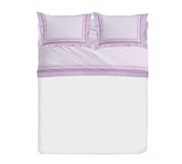 PENSIERI DELICATI 30101 Dublin Pink Double Bed Set, 100% Cotton, Warm and Soft, 180 x 200 cm, Includes Bottom Sheet, Top Sheet and 2 Pillowcases, Made in Italy, Pink