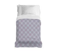 PENSIERI DELICATI Bedspread 170 x 280 cm, Single 100% Cotton Pique, Ideal as a Furnishing Blanket, Single Bed Blanket, Pink Scotty Pattern, 100% Made in Italy
