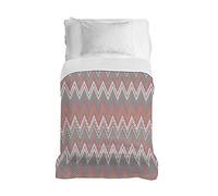 PENSIERI DELICATI Bedspread 170 x 280 cm, Single 100% Cotton Pique, Ideal as Furniture, Single Bed Blanket, Coral Barbed Pattern, 100% Made in Italy