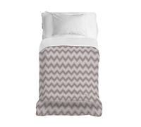 PENSIERI DELICATI Bedspread 220 x 280 cm, Single 100% Cotton Pique, Ideal as a Furniture, Double Bed Blanket, Beige Zigzag Pattern, 100% Made in Italy