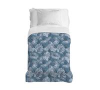 PENSIERI DELICATI Bedspread 220 x 280 cm, Single Sheet 100% Cotton Pique, Ideal as a Furniture Cover, 1 and a Half Bed Blanket, Tropical Ottanio Pattern, 100% Made in Italy
