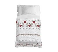 PENSIERI DELICATI Bedspread 220 x 280 cm, Single Sheet 100% Cotton Pique, Ideal as a Furniture Towel, 1 and a Half Bed Blanket, Beige Kittens, 100% Made in Italy