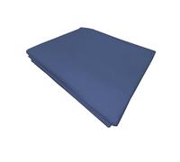 PENSIERI DELICATI Double Bed Sheet 250 x 300 cm, Flat Sheet in Solid Colour, Made in 100% Cotton, Made in Italy, Blue