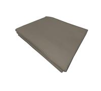 PENSIERI DELICATI Double Bed Sheet 250 x 300 cm, Flat Sheet in Solid Colour, Made in 100% Cotton, Made in Italy, Taupe