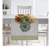PENSIERI DELICATI, Modern Table Runner 50 x 145, Table Runner 100% Cotton Panama, Centerpiece for both Indoor and Outdoor, Digital Print in High Resolution, Pumpkin Pattern, Made in Italy