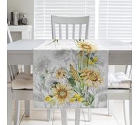 PENSIERI DELICATI, Modern Table Runner 50 x 145, Table Runner 100% Cotton Panama, Centerpiece for Indoor and Outdoor, High Resolution Print, July Pattern, Made in Italy