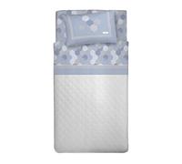 PENSIERI DELICATI Single Bed Set, Flannel, 100% Warm and Soft Cotton, Complete Bedding Set for Single Bed 90 x 200 cm, Includes Bottom Sheet, Top Sheet and 1 Pillowcase, Made in Italy, Bologna Light