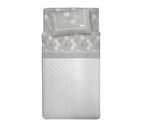 PENSIERI DELICATI Single Bed Set, Flannel, 100% Warm and Soft Cotton, Complete Bedding Set for Single Bed 90 x 200 cm, Includes Bottom Sheet, Top Sheet and 1 Pillowcase, Made in Italy, Bologna Beige