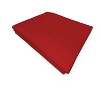 PENSIERI DELICATI Single Bed Sheet 160 x 300 cm, Single Flat Sheet, Solid Colour, Made in 100% Cotton, Made in Italy, Red
