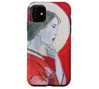 Pensive Asian Woman and Moon Case for iPhone 11