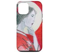Pensive Asian Woman and Moon Case for iPhone 12/12 Pro
