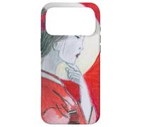 Pensive Asian Woman and Moon Case for iPhone 17 Pro Max