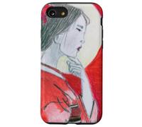Pensive Asian Woman and Moon Case for iPhone SE (2020) / 7/8