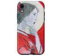 Pensive Asian Woman and Moon Case for iPhone XR