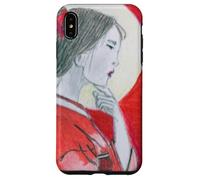 Pensive Asian Woman and Moon Case for iPhone XS Max