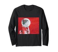 Pensive Asian Woman and Moon Long Sleeve T-Shirt