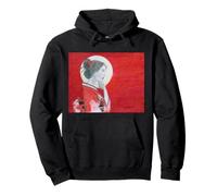 Pensive Asian Woman and Moon Pullover Hoodie