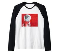 Pensive Asian Woman and Moon Raglan Baseball Tee