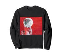 Pensive Asian Woman and Moon Sweatshirt
