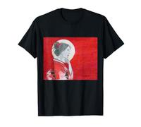 Pensive Asian Woman and Moon T-Shirt