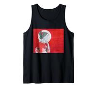 Pensive Asian Woman and Moon Tank Top