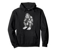 Pensive Bigfoot Sasquatch Cryptid Legend Pullover Hoodie