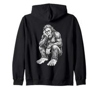 Pensive Bigfoot Sasquatch Cryptid Legend Zip Hoodie