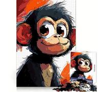 Pensive Monkey 1000 Piece Jigsaw Puzzles for Adults Jigsaw Mind Puzzle Mind Calm Art Assembly Unique Gift (50x75cm)