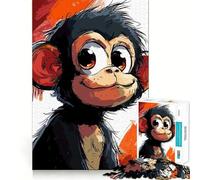 Pensive Monkey Adult Jigsaw Puzzles 1000 Pieces Brain Workout Toy Casual Relax Image Assembly Artistic Gift (38x26cm)