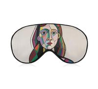 Pensive Woman Sleep Mask for Women Men, Soft Eye Mask with Adjustable Strap for Sleeping, Light Blocking Travel Blindfold for Nap Comfortable Eye Cover for Home Office