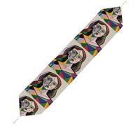 Pensive Woman Table Runner for Dining Table, Short Plush Runners Washable & Durable Tablerunner Modern Home Decor for Wedding, Kitchen, Holiday 229*33cm