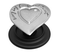Penslor One-Touch Phone Grip with Expanding Kickstand, Compatible with MagSafe, Practical Safety Mirror, Expanded Grip Space, Metal Ring for Magsafe Included, Deflick Mag - Everyday Heart Silver