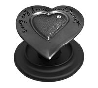 Penslor One-Touch Phone Grip with Expanding Kickstand, Compatible with MagSafe, Practical Safety Mirror, Expanded Grip Space, Metal Ring for Magsafe Included, Deflick Mag - Everyday Heart Black