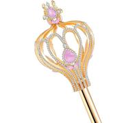 pensoda Royal Cross Christmas scepter Magic Party wand pageant Costume Accessory. (Gold-pink)